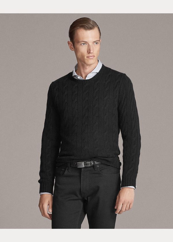 Ralph Lauren Cable-Knit Cashmere Svetrové Černé | iFWksl4Q