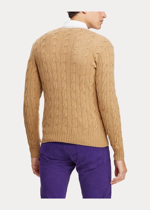 Ralph Lauren Cable-Knit Cashmere Svetrové Hnědé | iypVDJR9