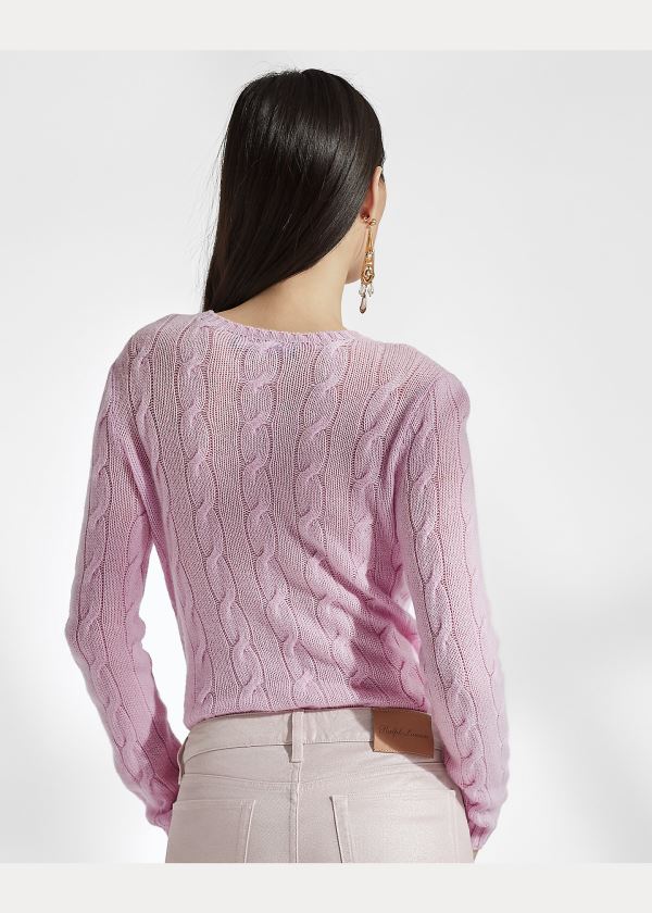 Ralph Lauren Cable-Knit Cashmere Svetrové Fialové | rmStG98J