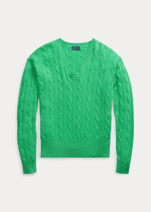 Ralph Lauren Cable-Knit Cashmere Svetrové Zelene | y0c90VuB