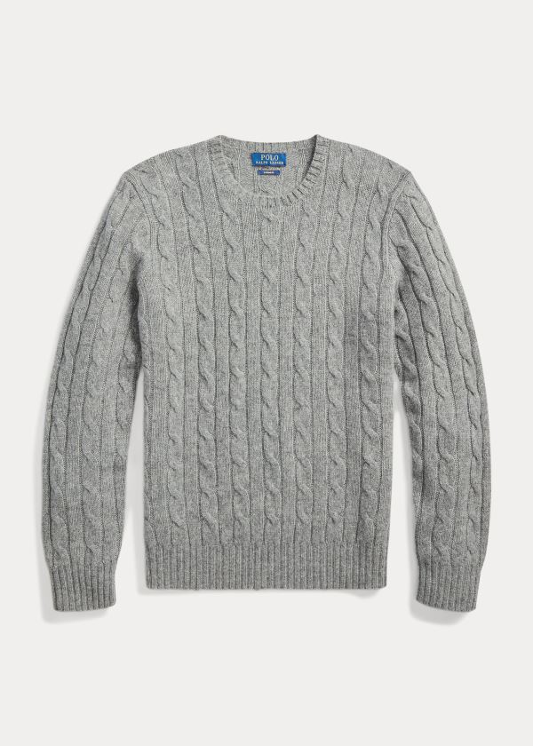 Ralph Lauren Cable-Knit Cashmere Svetrové Šedé | zRLJnOWn