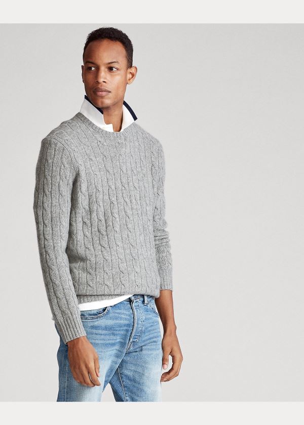Ralph Lauren Cable-Knit Cashmere Svetrové Šedé | zRLJnOWn