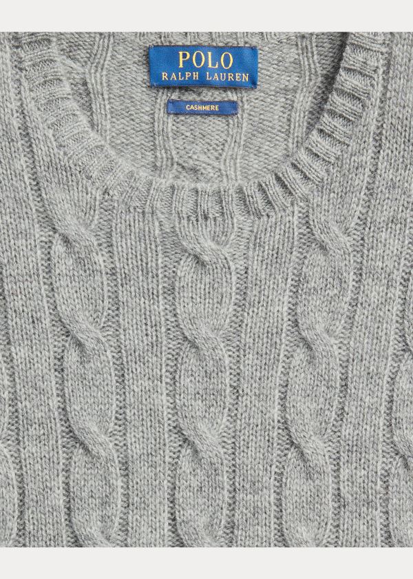 Ralph Lauren Cable-Knit Cashmere Svetrové Šedé | zRLJnOWn