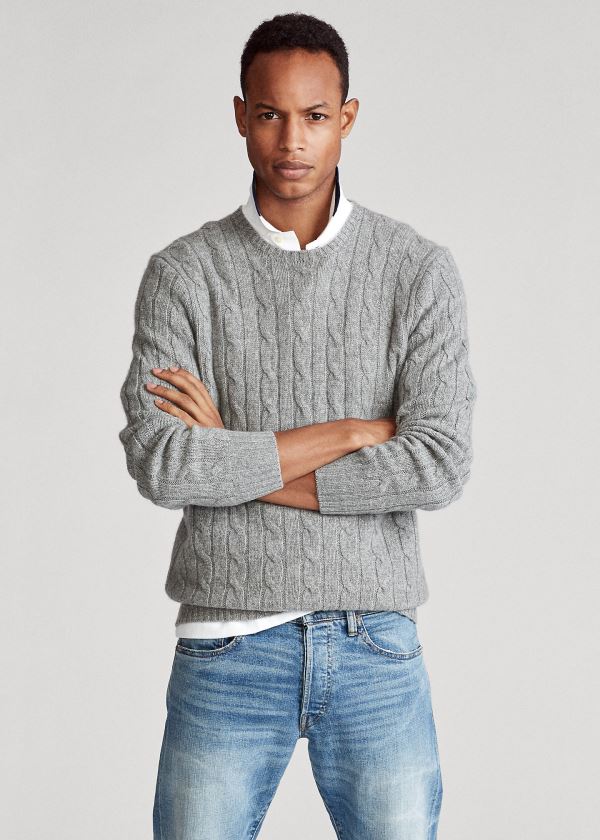 Ralph Lauren Cable-Knit Cashmere Svetrové Šedé | zRLJnOWn