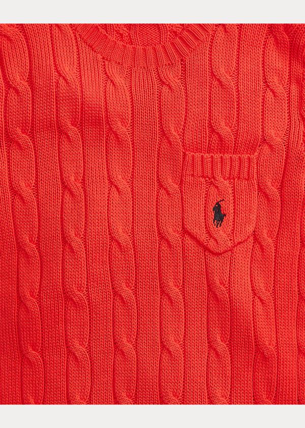 Ralph Lauren Cable Krátké-Sleeve Svetrové Červené | APKRQlZ7