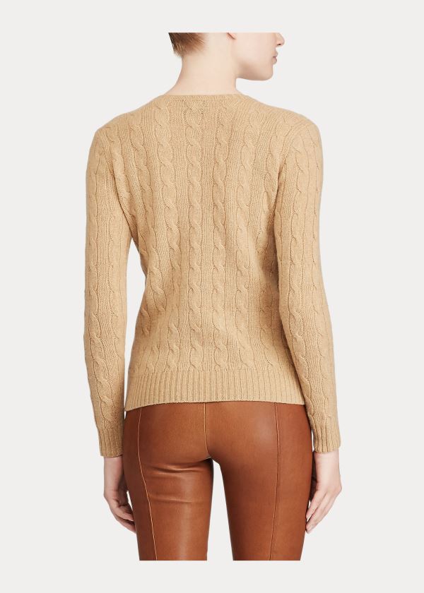 Ralph Lauren Cable Wool Crewneck Svetrové Hnědé | g8NI8Qds