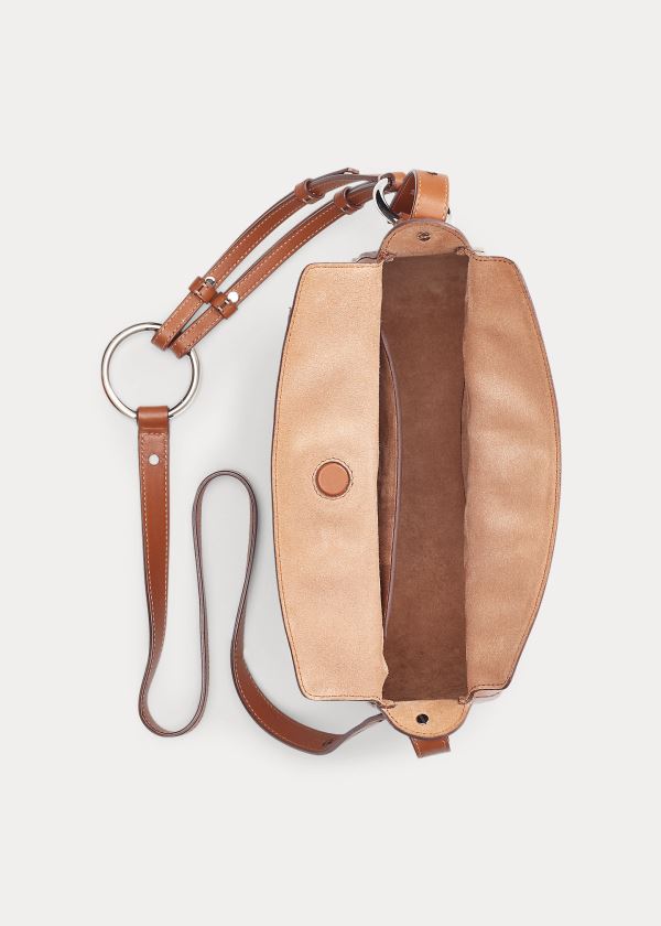 Ralph Lauren Calfskin Crossbody Bag Zlaté | pRn1yhw3
