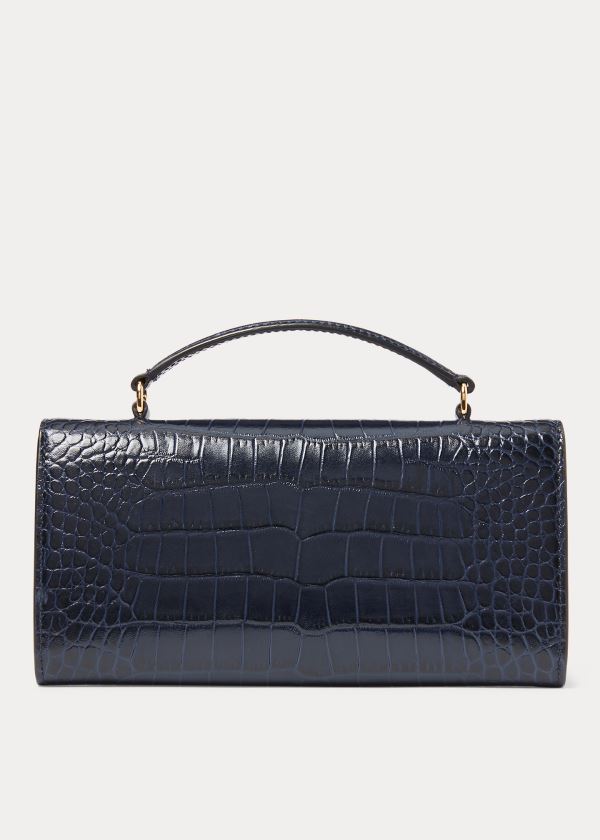 Ralph Lauren Calfskin Hinge-Lock Wallet Tmavě Blankyt | iyFzhM4O