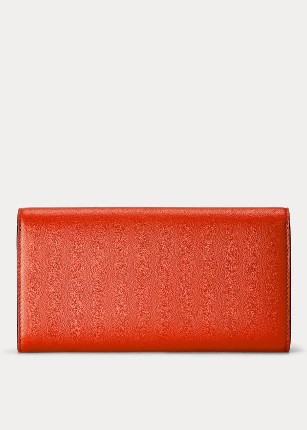 Ralph Lauren Calfskin Hinge-Lock Wallet Oranžové | ornxCU8W