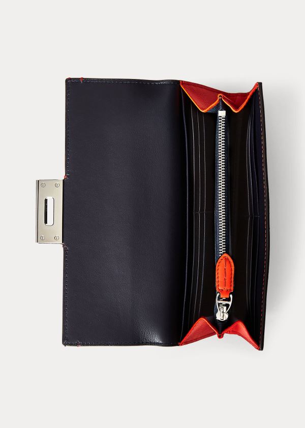 Ralph Lauren Calfskin Hinge-Lock Wallet Oranžové | ornxCU8W