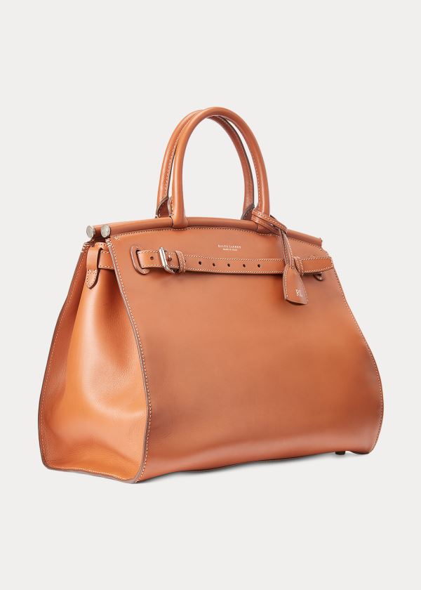 Ralph Lauren Calfskin Large RL50 Handbag Zlaté | ACFKNqDm