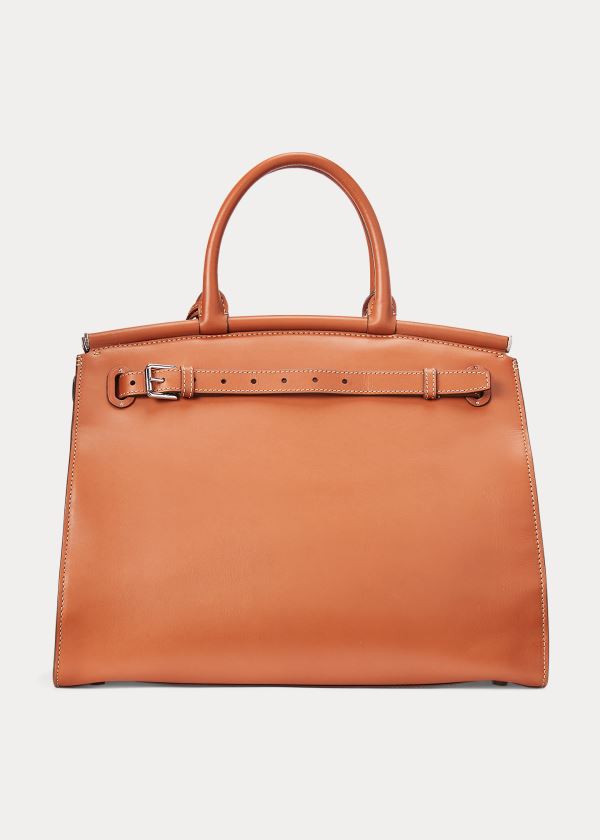 Ralph Lauren Calfskin Large RL50 Handbag Zlaté | ACFKNqDm