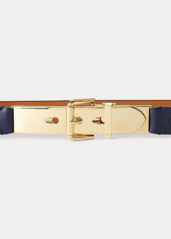 Ralph Lauren Calfskin Letter-Opener Belt Tmavě Blankyt | BvlrORdW