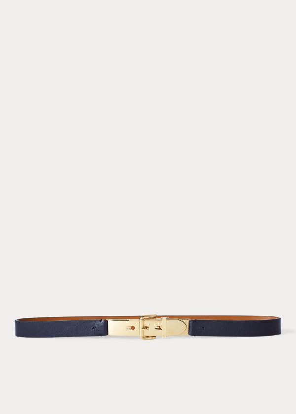 Ralph Lauren Calfskin Letter-Opener Belt Tmavě Blankyt | BvlrORdW