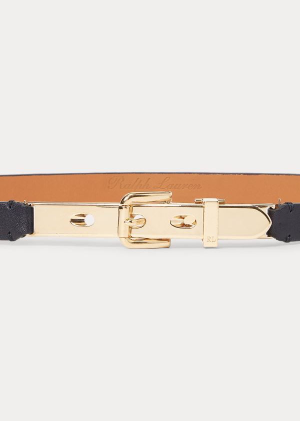 Ralph Lauren Calfskin Letter-Opener Belt Tmavě Blankyt | OQHiOnhC