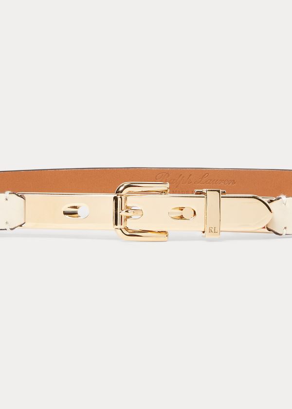 Ralph Lauren Calfskin Letter-Opener Belt Krém | VEvNxZHy
