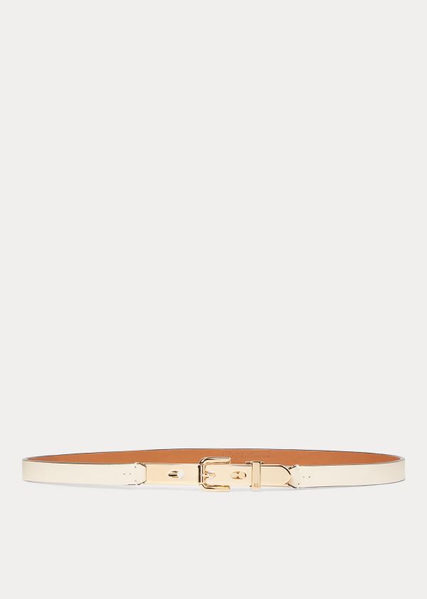 Ralph Lauren Calfskin Letter-Opener Belt Krém | VEvNxZHy