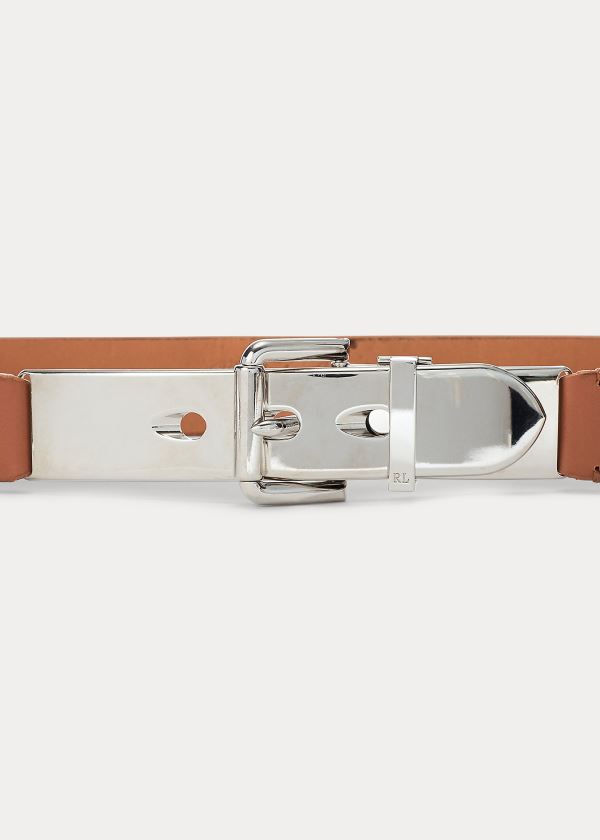 Ralph Lauren Calfskin Letter-Opener Belt Hnědé | YFtwPblR