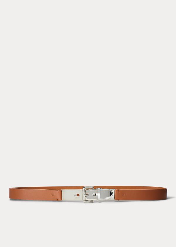 Ralph Lauren Calfskin Letter-Opener Belt Hnědé | YFtwPblR