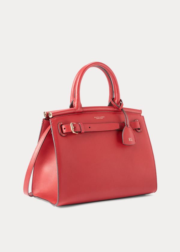 Ralph Lauren Calfskin Medium RL50 Handbag Tmavě Červené | V4dHC5MG