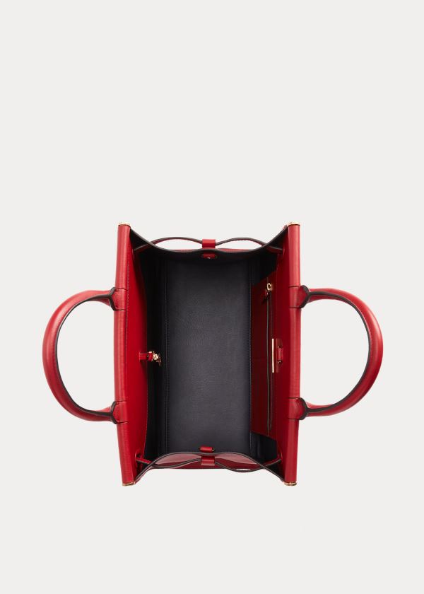 Ralph Lauren Calfskin Medium RL50 Handbag Tmavě Červené | V4dHC5MG