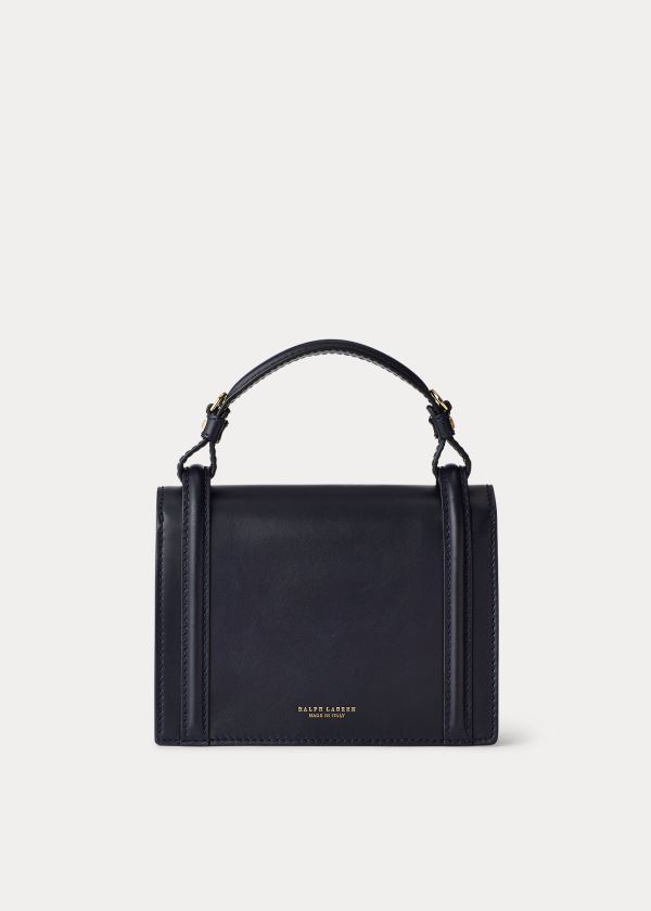 Ralph Lauren Calfskin Mini Hinge-Lock Bag Tmavě Blankyt | Vp8bVJMk