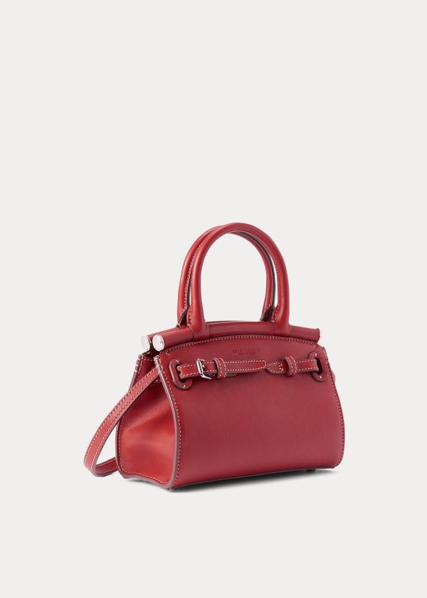 Ralph Lauren Calfskin Mini RL50 Handbag Tmavě Červené | PMEGLc36