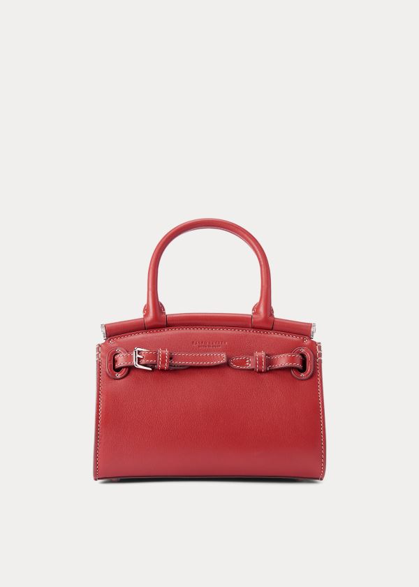 Ralph Lauren Calfskin Mini RL50 Handbag Tmavě Červené | PMEGLc36