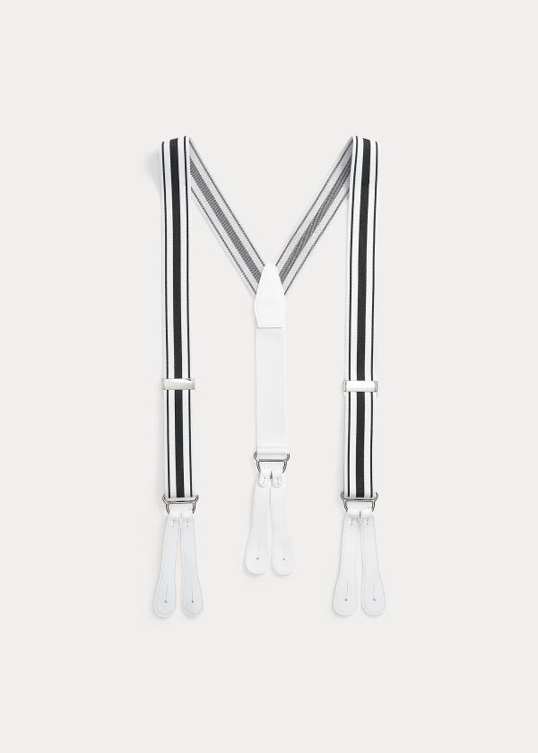 Ralph Lauren Calfskin-Trimmed Suspenders Bílé | tKZa3v7S