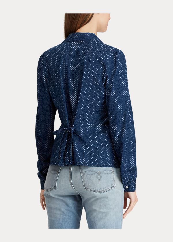 Ralph Lauren Calico-Print Blouse Indigo | rLRBlb37