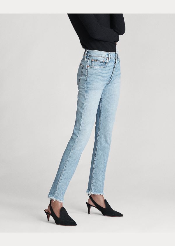 Ralph Lauren Callen High-Rise Slim Jean Světle Indigo | Bk0Z6b5X