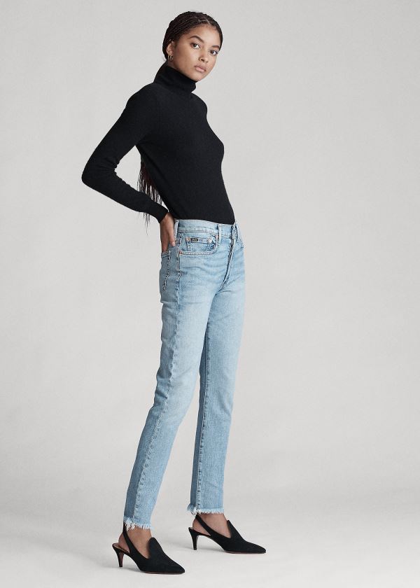 Ralph Lauren Callen High-Rise Slim Jean Světle Indigo | Bk0Z6b5X