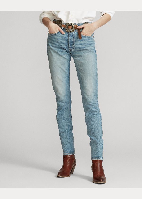 Ralph Lauren Callen High-Rise Slim Jean Světle Indigo | iShJiySv
