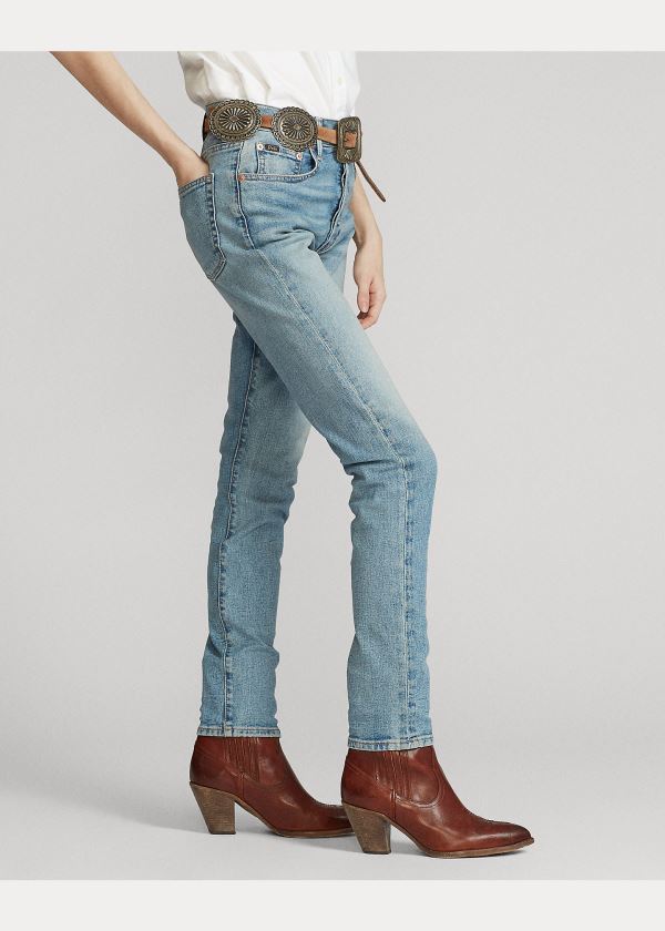 Ralph Lauren Callen High-Rise Slim Jean Světle Indigo | iShJiySv