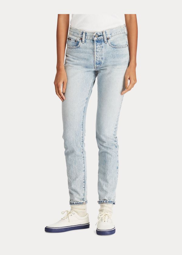 Ralph Lauren Callen High-Rise Slim Světle Indigo | xUm1dugJ