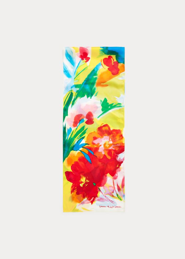 Ralph Lauren Callie Silk Twill Scarf Žluté | Od5dOyfU