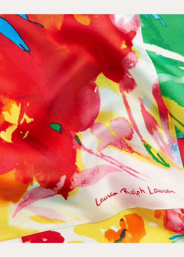 Ralph Lauren Callie Silk Twill Scarf Žluté | Od5dOyfU