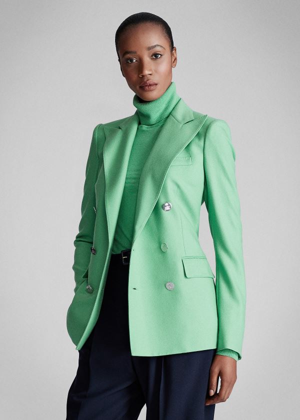 Ralph Lauren Camden Cashmere Jacket Zelene | 4YRFOJT3