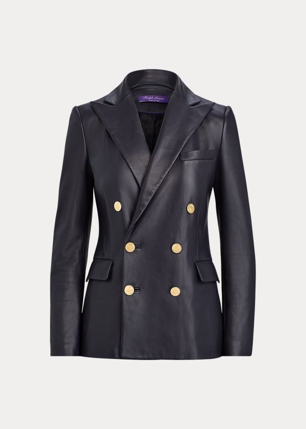 Ralph Lauren Camden Læder Jacket Černé | HztP1eGA