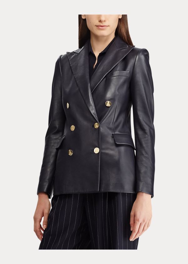 Ralph Lauren Camden Læder Jacket Černé | HztP1eGA