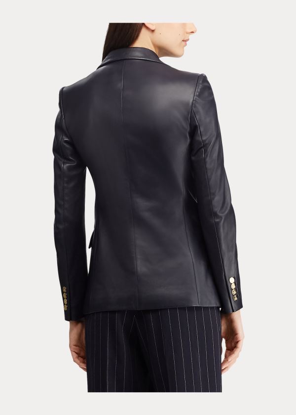 Ralph Lauren Camden Læder Jacket Černé | HztP1eGA