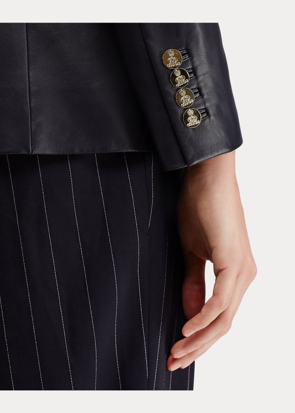 Ralph Lauren Camden Læder Jacket Černé | HztP1eGA