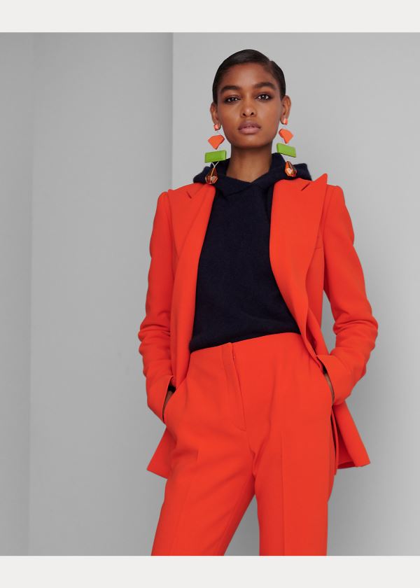 Ralph Lauren Camden Wool Crepe Jacket Oranžové | jKeAHAXg