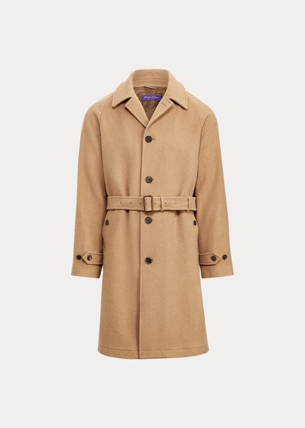 Ralph Lauren Camel-Hair Balmacaan Topcoat Hnědé | Uis0U78J