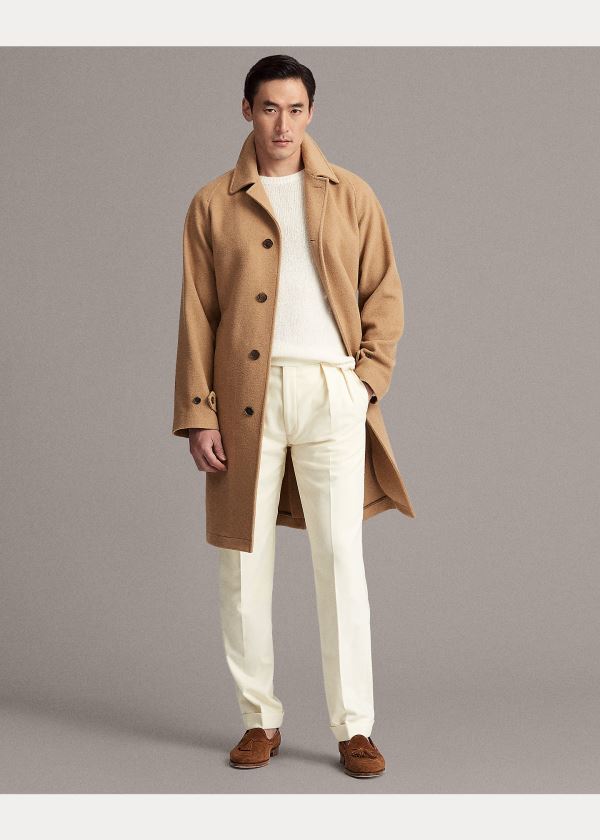 Ralph Lauren Camel-Hair Balmacaan Topcoat Hnědé | Uis0U78J