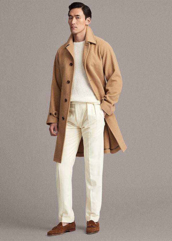 Ralph Lauren Camel-Hair Balmacaan Topcoat Hnědé | Uis0U78J