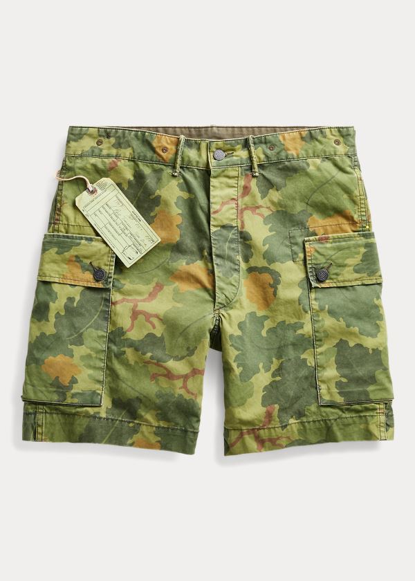 Ralph Lauren Camo Bavlněné Poplin Cargo Krátké Zelene Maskáčové | wMFNIYsU