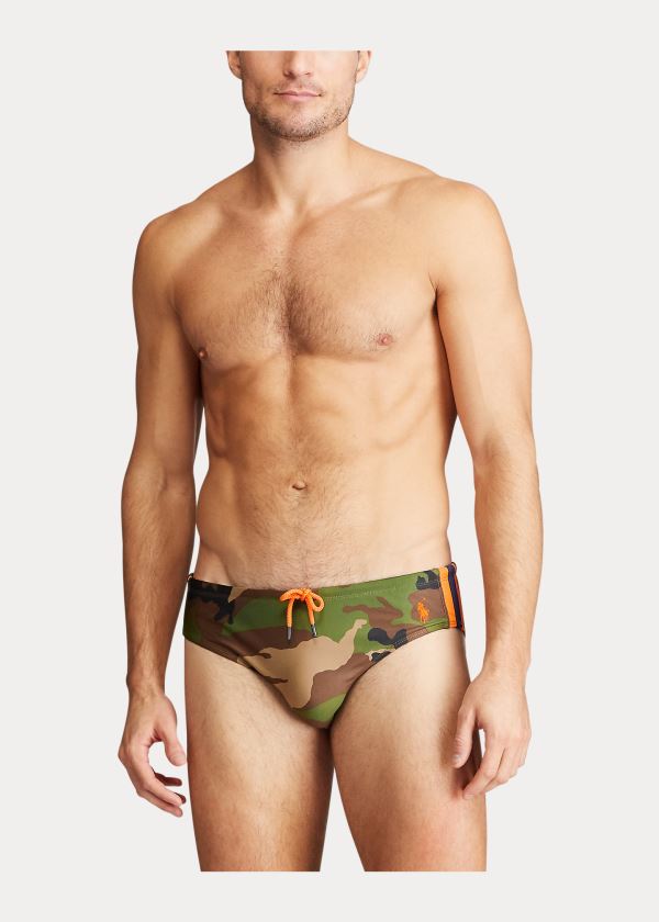 Ralph Lauren Camo Swim Brief Maskáčové Oranžové | LyMonE0B