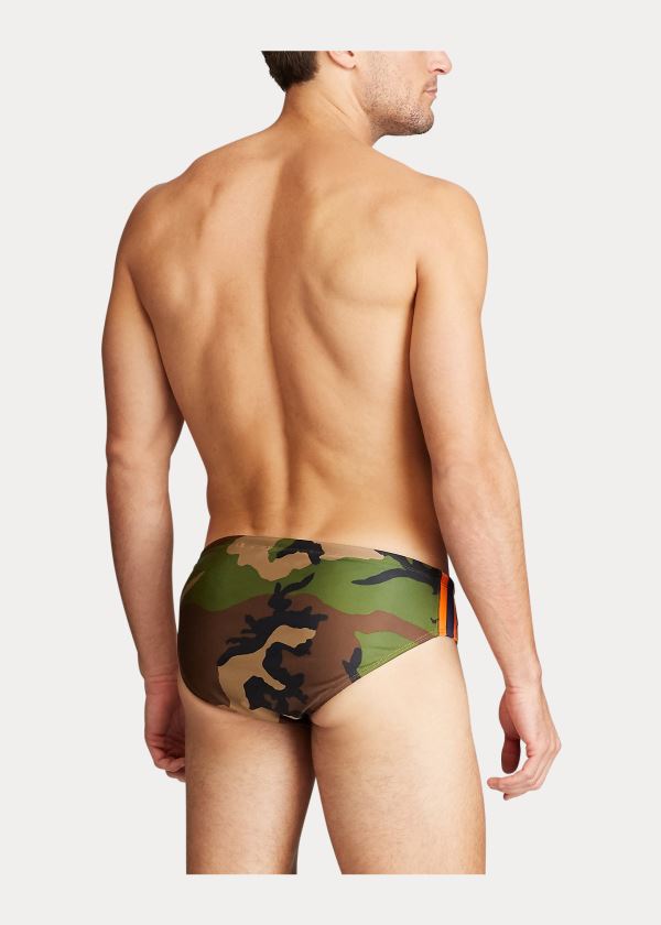 Ralph Lauren Camo Swim Brief Maskáčové Oranžové | LyMonE0B