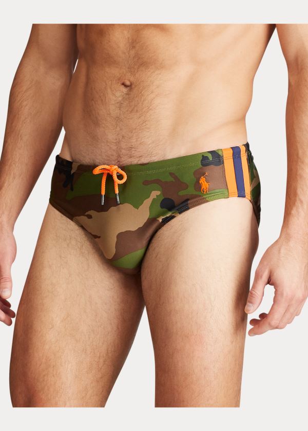 Ralph Lauren Camo Swim Brief Maskáčové Oranžové | LyMonE0B